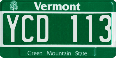 VT license plate YCD113