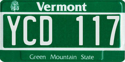 VT license plate YCD117