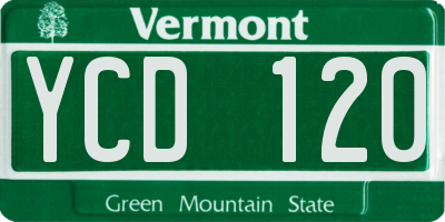 VT license plate YCD120