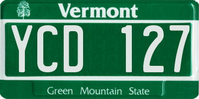 VT license plate YCD127