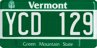 VT license plate YCD129