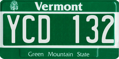 VT license plate YCD132