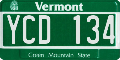 VT license plate YCD134