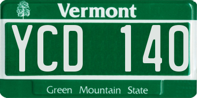 VT license plate YCD140