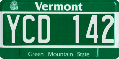 VT license plate YCD142