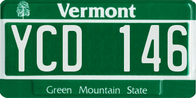 VT license plate YCD146