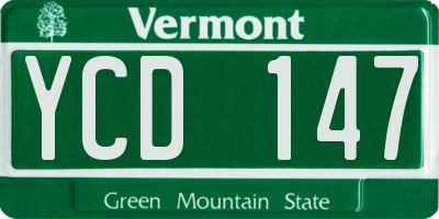 VT license plate YCD147