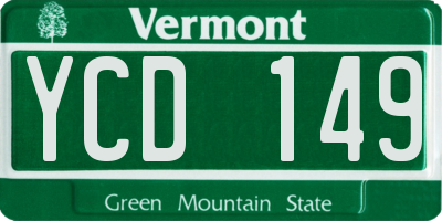 VT license plate YCD149
