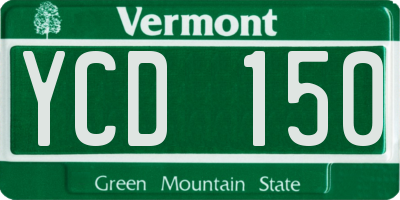 VT license plate YCD150