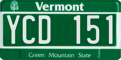 VT license plate YCD151