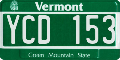 VT license plate YCD153