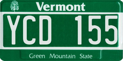 VT license plate YCD155