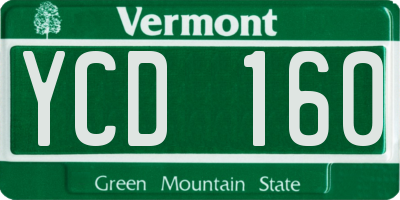 VT license plate YCD160
