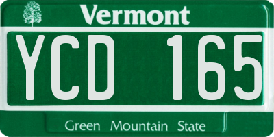VT license plate YCD165