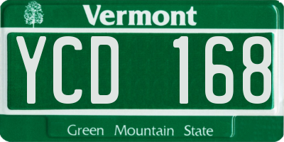 VT license plate YCD168