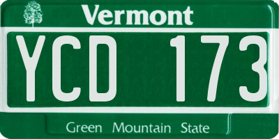 VT license plate YCD173