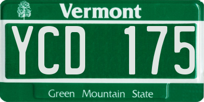 VT license plate YCD175