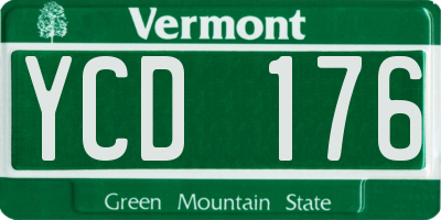 VT license plate YCD176