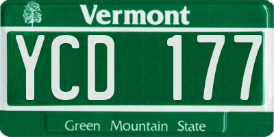 VT license plate YCD177