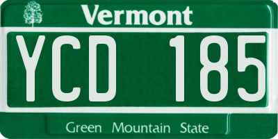 VT license plate YCD185
