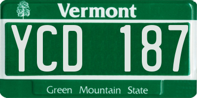 VT license plate YCD187