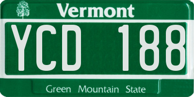 VT license plate YCD188