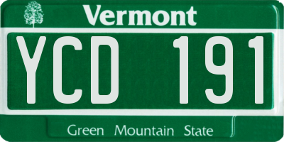 VT license plate YCD191