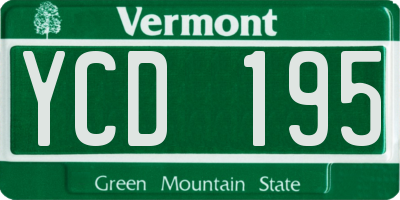 VT license plate YCD195