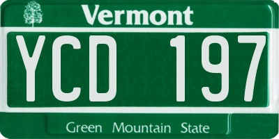 VT license plate YCD197