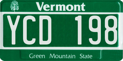 VT license plate YCD198