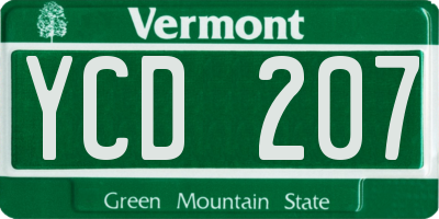 VT license plate YCD207