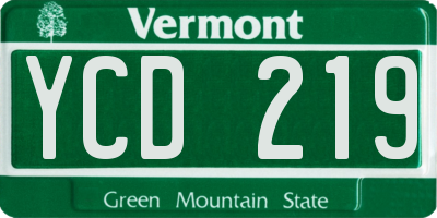 VT license plate YCD219