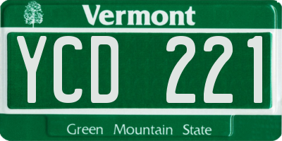 VT license plate YCD221