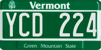 VT license plate YCD224