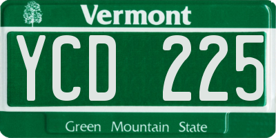 VT license plate YCD225