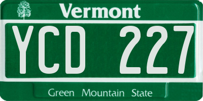 VT license plate YCD227