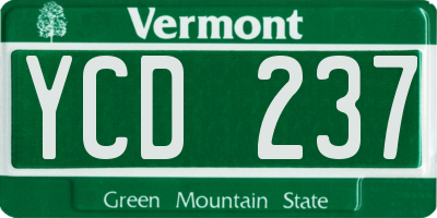 VT license plate YCD237