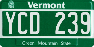 VT license plate YCD239