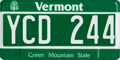 VT license plate YCD244