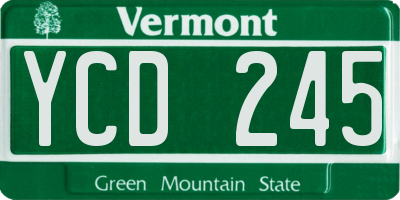 VT license plate YCD245