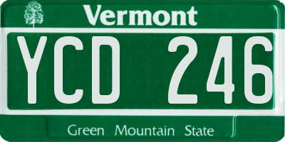 VT license plate YCD246