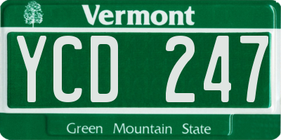 VT license plate YCD247
