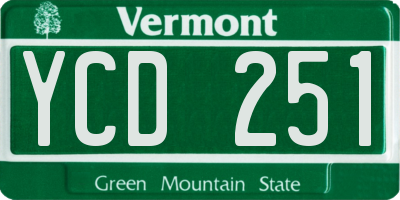 VT license plate YCD251
