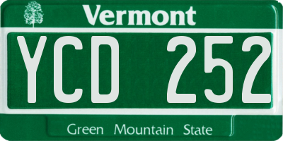 VT license plate YCD252