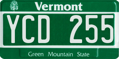 VT license plate YCD255