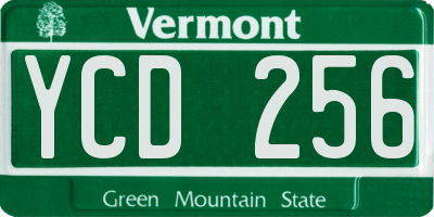 VT license plate YCD256