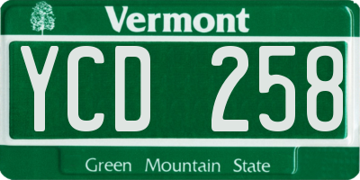 VT license plate YCD258