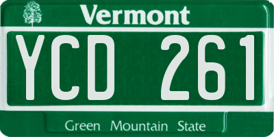 VT license plate YCD261