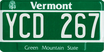 VT license plate YCD267