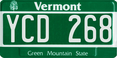 VT license plate YCD268